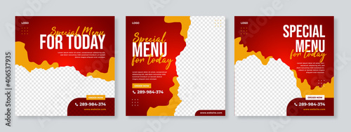 Special Menu Food or Restaurant Food Editable Social Media Post Template Banners for Digital Marketing. - Vector