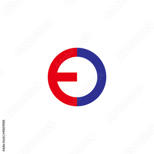 abstract letter ed colorful geometric round logo vector