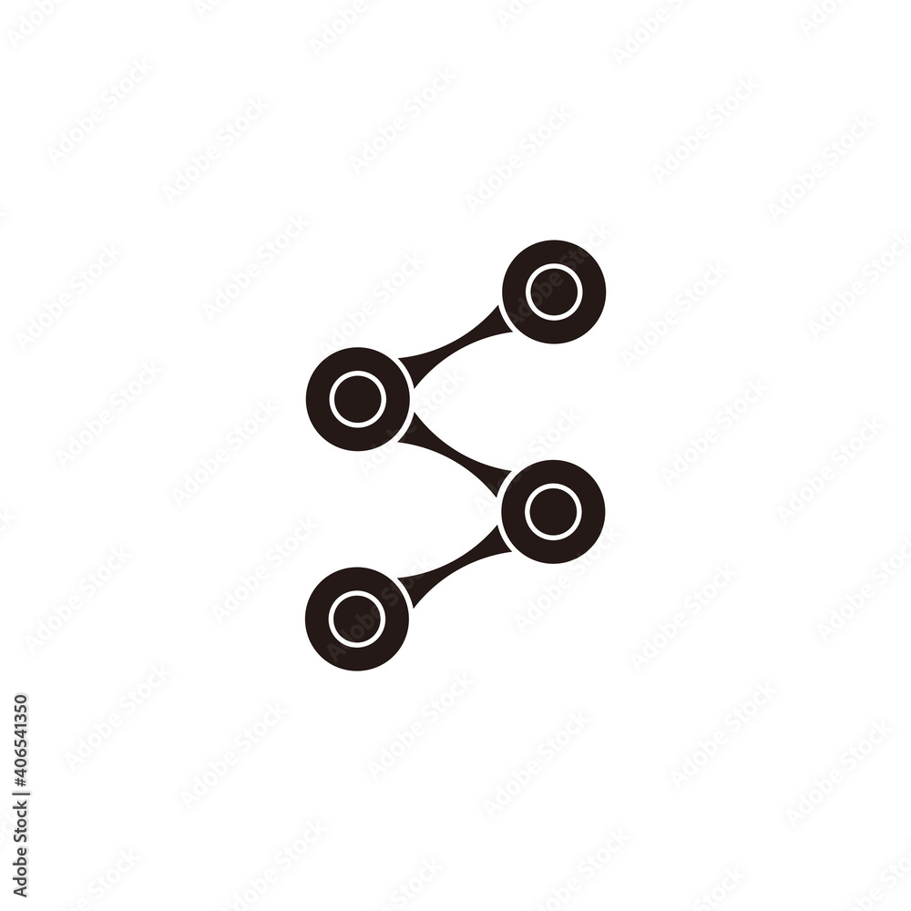 abstract letter s linked bike chain logo vector abstract letter s linked bike chain logo vector