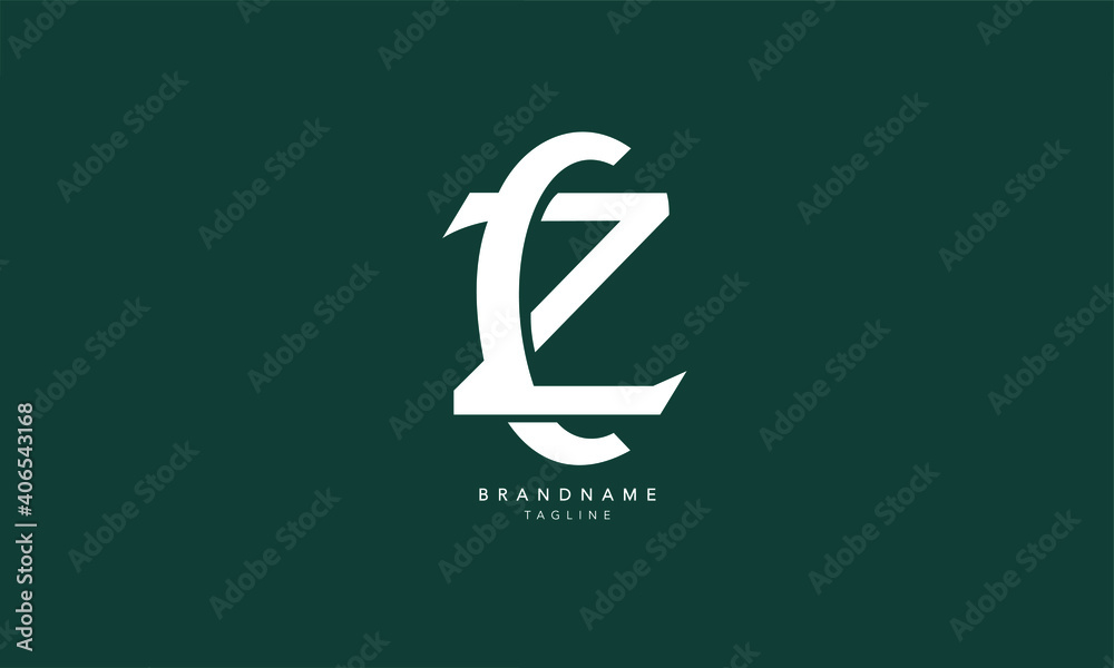 Alphabet letters Initials Monogram logo CZ, ZC, C and Z - obrazy, fototapety, plakaty 