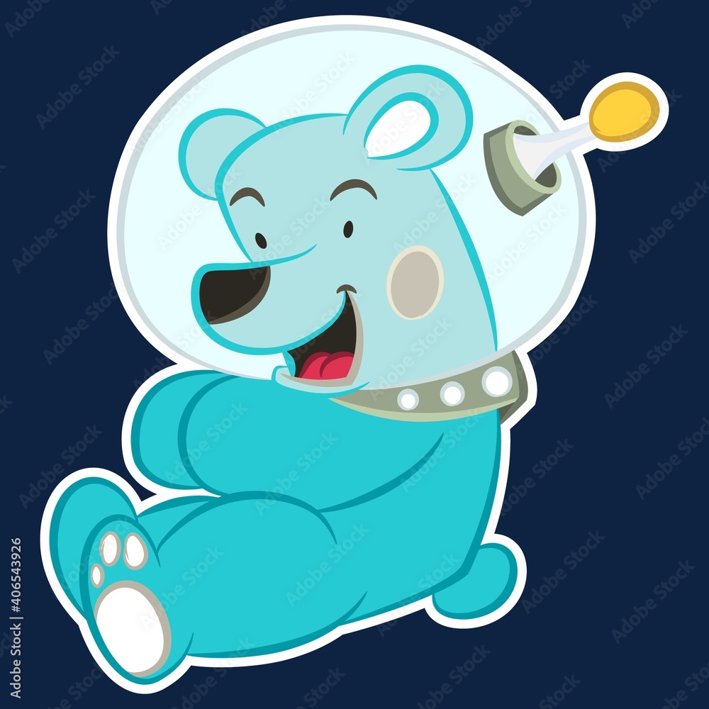 Illustration vector cute teddy bear with space suit and text for fashion design or other products. Illustration vector cute teddy bear with space suit and text for fashion design or other products.
