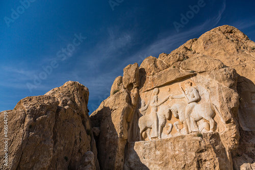 イラン　ナグシェ・ロスタム遺跡のアルデシール１世のレリーフ  © pespiero