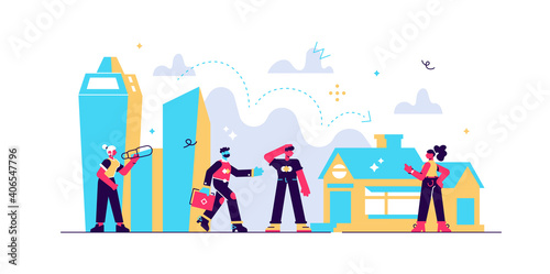 Vector illustration, real estate business concept with houses