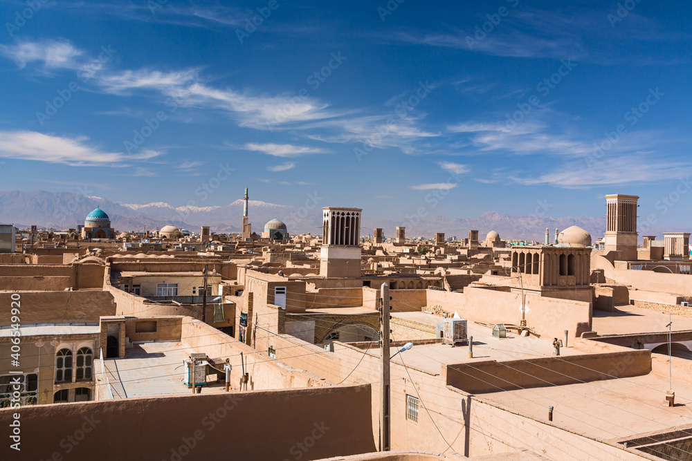 イラン　ヤズドの旧市街の風景