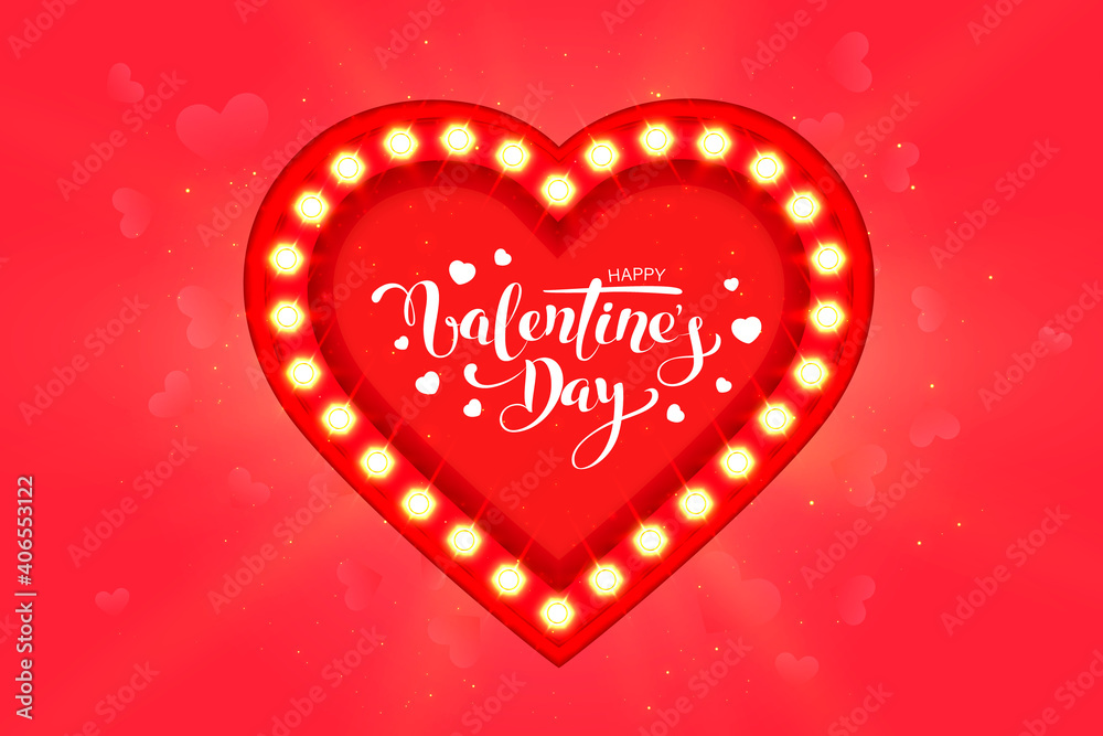 Happy Valentine's Day greeting card design with frame, gift bow and different patterns hearts, vector illustrtation Happy Valentine's Day greeting card design with frame, gift bow and different patterns hearts, vector illustrtation