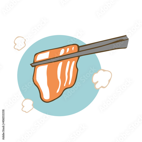箸でお肉をつまむ　しゃぶしゃぶ　鍋　