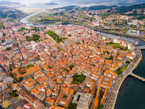 Aerial view on the city Pontevedra. Spain