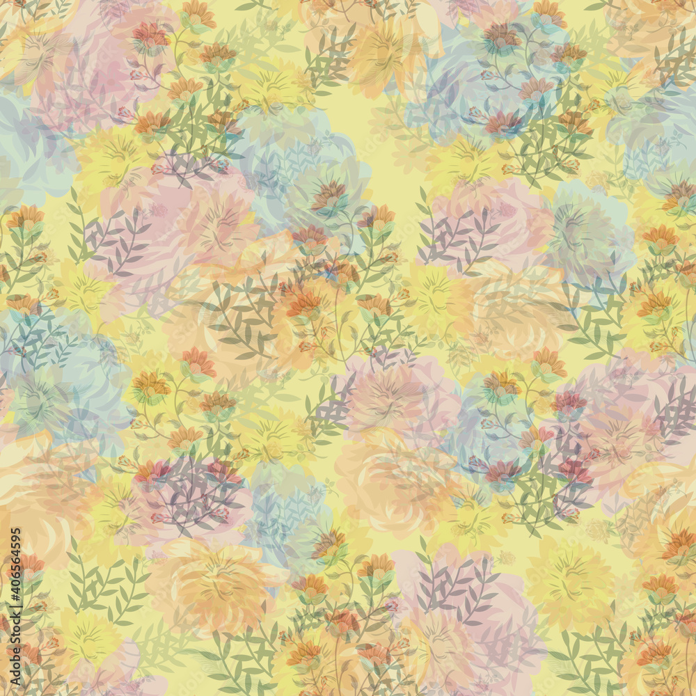 abstract digital flower design pattern on     backgorund1ok