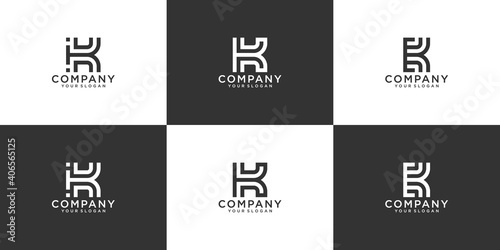 Set of creative letter k logo design collection