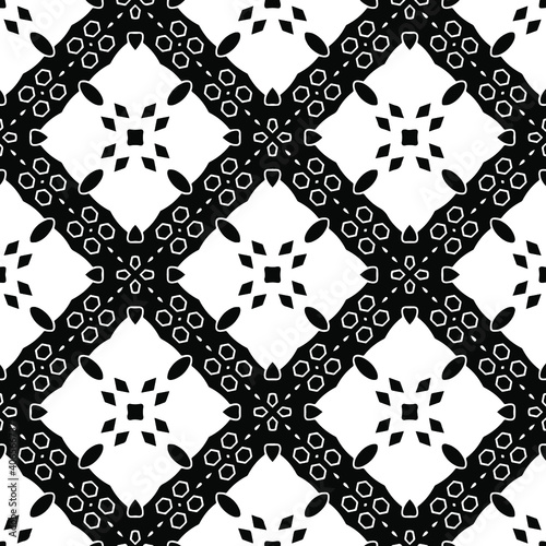 Black and white texture. Abstract seamless geometric pattern.