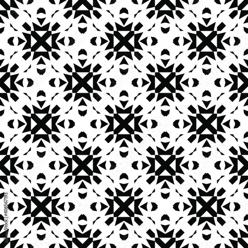 Black and white texture. Abstract seamless geometric pattern. 