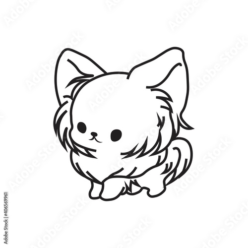 cute kawaii dog icon vector illustration