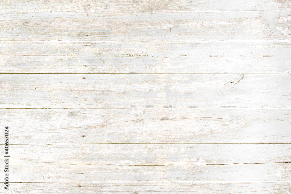 Obraz premium Weathered white painted wooden wall. Vintage white wood plank background. Old white wooden wall.