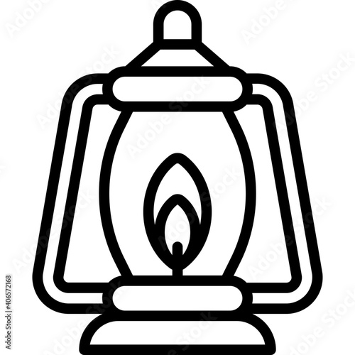 Line icon for kerosene lamp