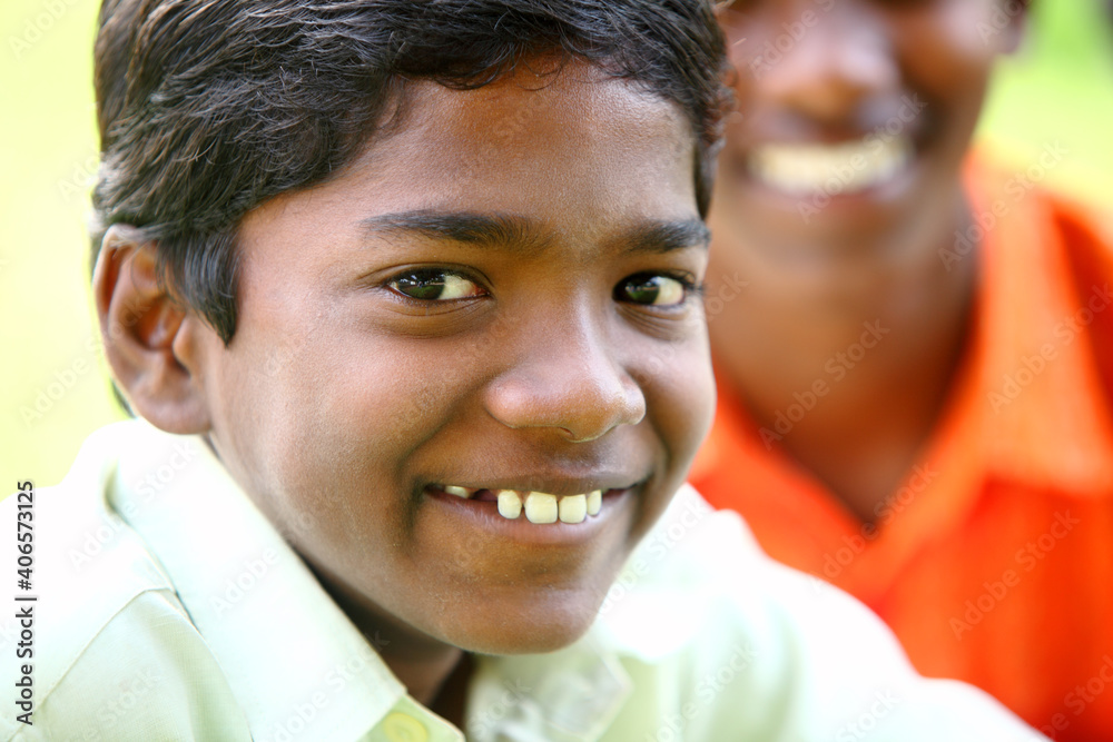 Fototapeta premium Two Indian teen boys posing to the camera.