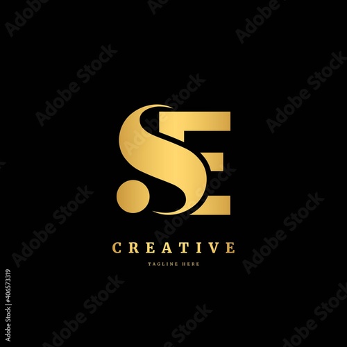 Initial letter SE logotype. Monogram logo design template. Minimalis logo concept for business and company.