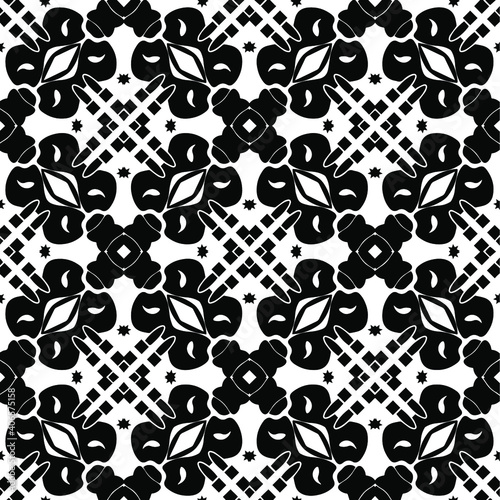 Black and white texture. Abstract seamless geometric pattern. © t2k4