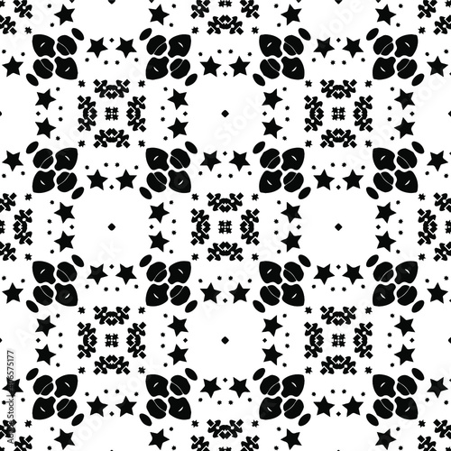 Black and white texture. Abstract seamless geometric pattern.