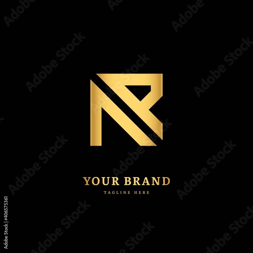 Initial letter AR with striped line. Luxury minimalist logo design concept, fit for company and business.