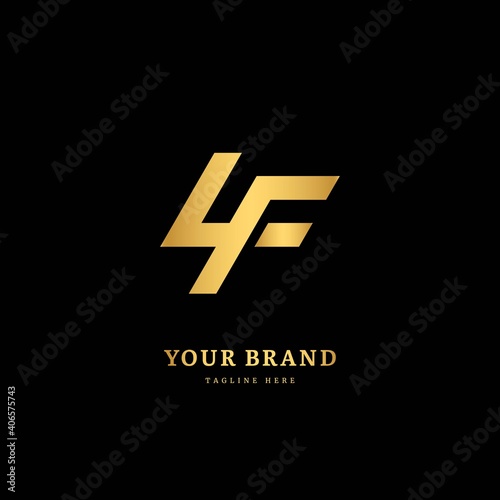 Fotografia Initial letter LF with striped line