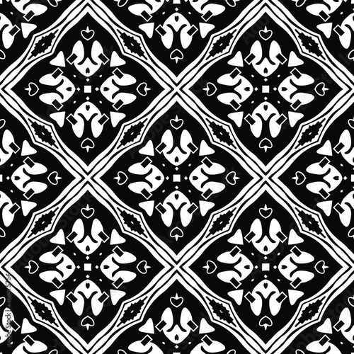 Black and white texture. Abstract seamless geometric pattern.