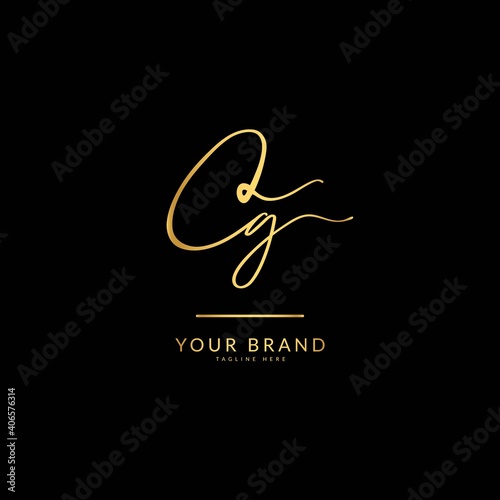 Initial letter CG. Monogram signature logo design template. Minimalis logo concept for business and company.
