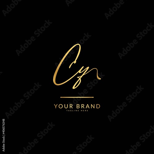 Initial letter CY. Monogram signature logo design template. Minimalis logo concept for business and company.
