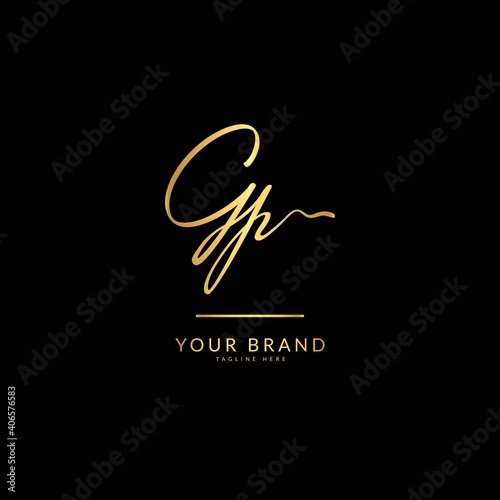 Initial letter GP. Monogram signature logo design template. Minimalis logo concept for business and company.