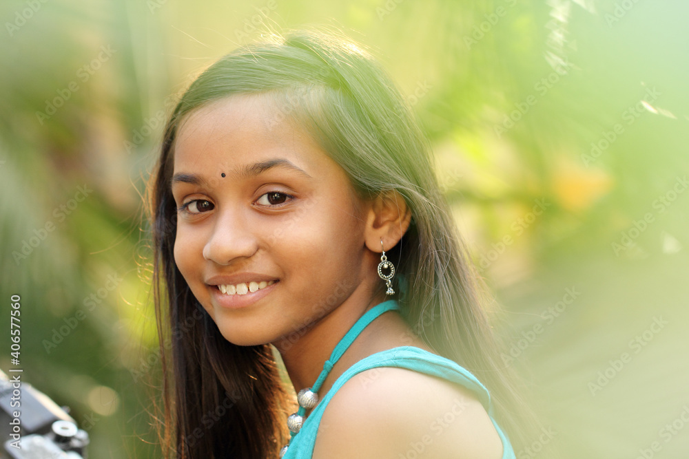 Beautiful Indian teen girl portrait. Beautiful Indian teen girl portrait.