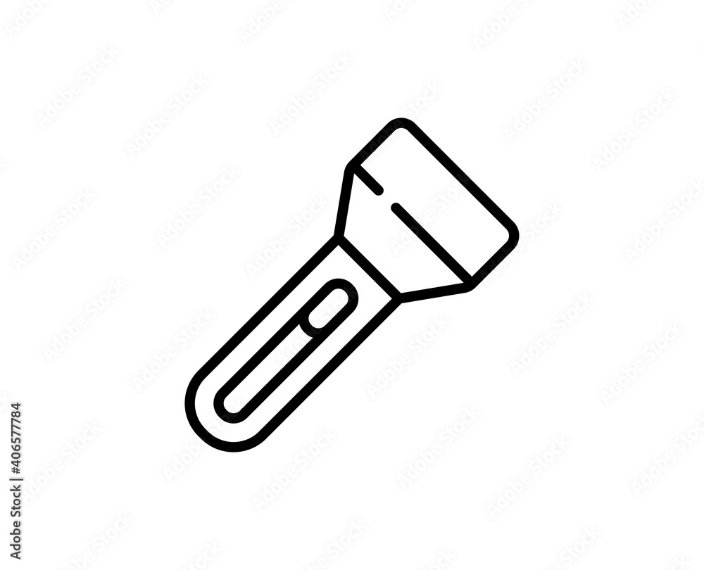 Flashlight premium line icon. Simple high quality pictogram. Modern outline style icons. Stroke vector illustration on a white background. Flashlight premium line icon. Simple high quality pictogram. Modern outline style icons. Stroke vector illustration on a white background.