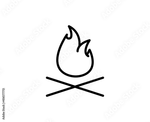 Bonfire flat icon. Single high quality outline symbol for web design or mobile app. Bonfire thin line signs for design logo, visit card, etc. Outline pictogram EPS10