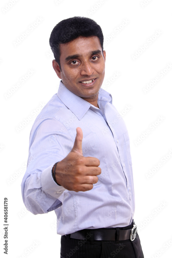 successful indian businessman on white background. successful indian businessman on white background.
