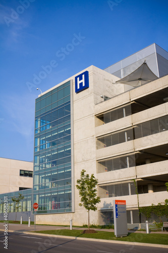 Modern hospital and emergency sign photo