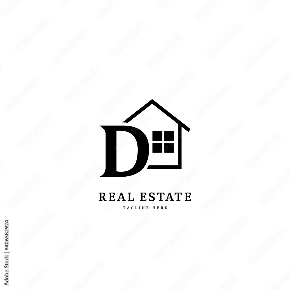Initial letter D. letter D with real estate logotype, fit for company and business property. Initial letter D. letter D with real estate logotype, fit for company and business property.