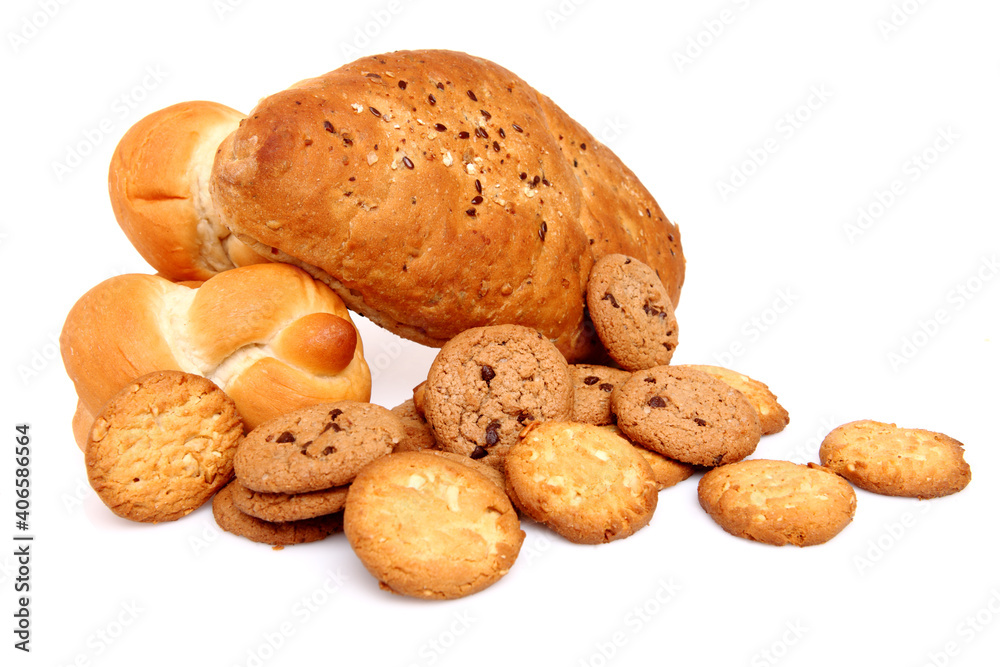 Various baking isolated on white background Various baking isolated on white background