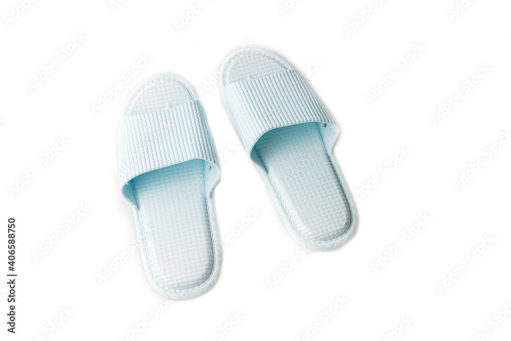 Blue casual slipper for putting Blue casual slipper for putting