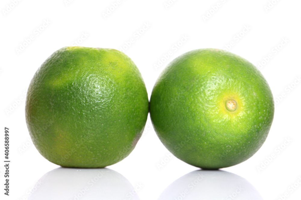 Fresh ripe lime Isolated on white background Fresh ripe lime Isolated on white background