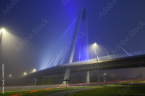 bridge over water whit fog