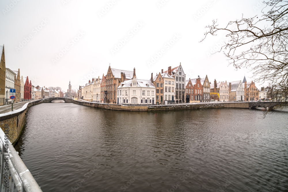 An view at Bruges during the winter