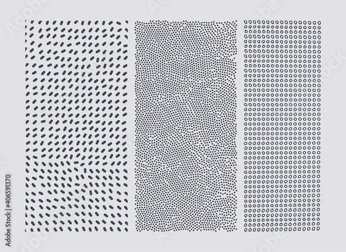 Polka dots pattern in a chaotic manner. Hand drawn style. Design for fabric, wrapping, wallpaper or textile. Vector illustration.