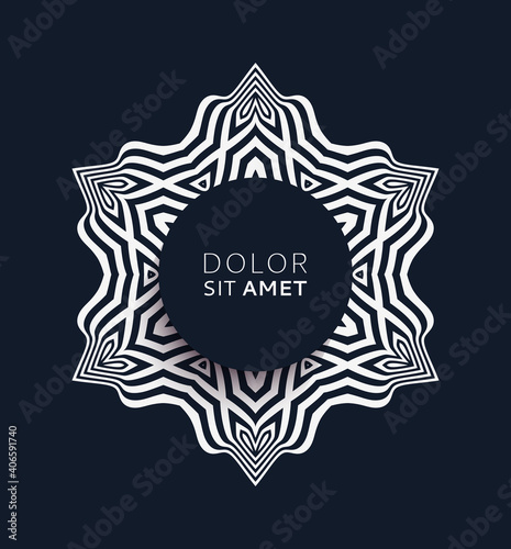 Abstract design element. Optical art. Snowflake. Vector illustration.