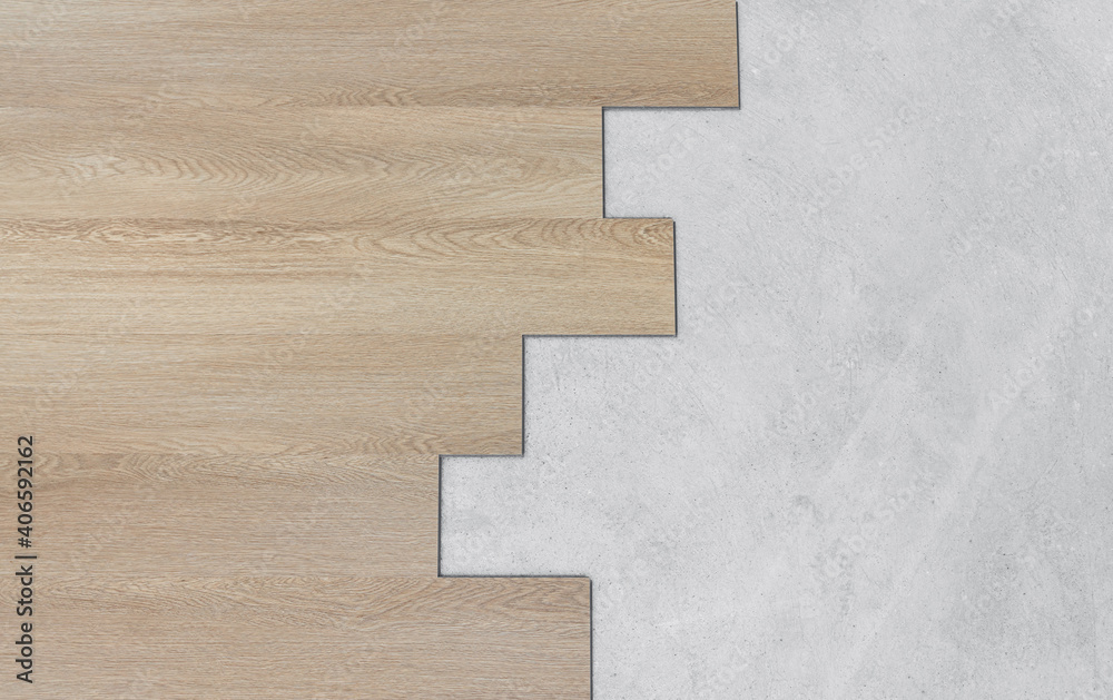 Wooden and concrete floor texture. Wood texture backgrounds - obrazy, fototapety, plakaty 