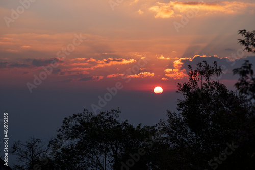 sunset in the mountains