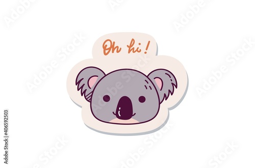 Cute cartoon koala sticker design