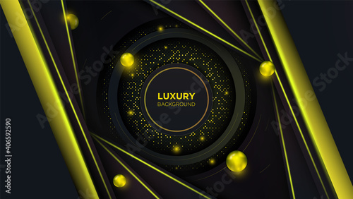 Luxury background combine with golden balls, halftone effect element