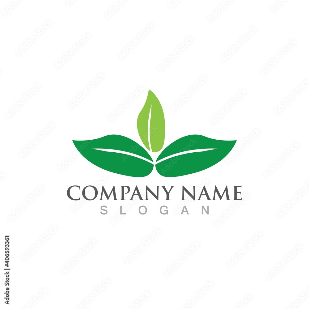 Logos of green Tree leaf ecology Logos of green Tree leaf ecology