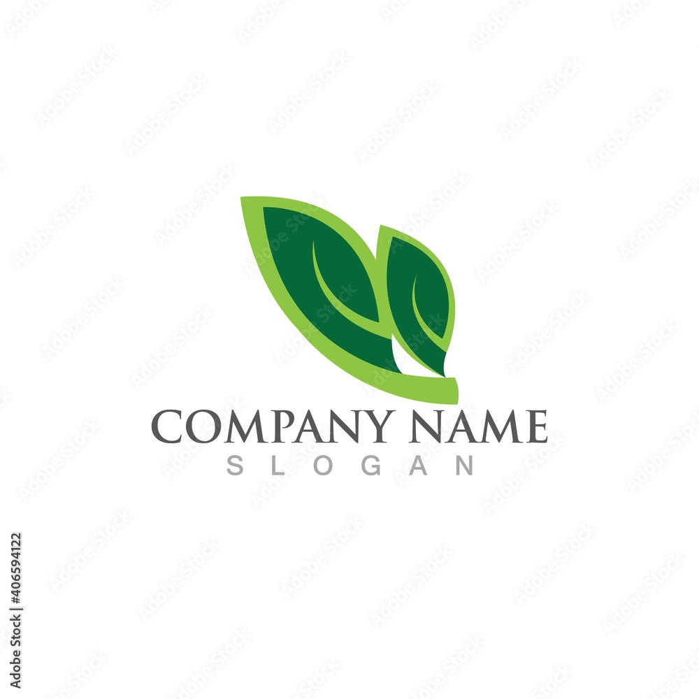 Logos of green Tree leaf ecology Logos of green Tree leaf ecology