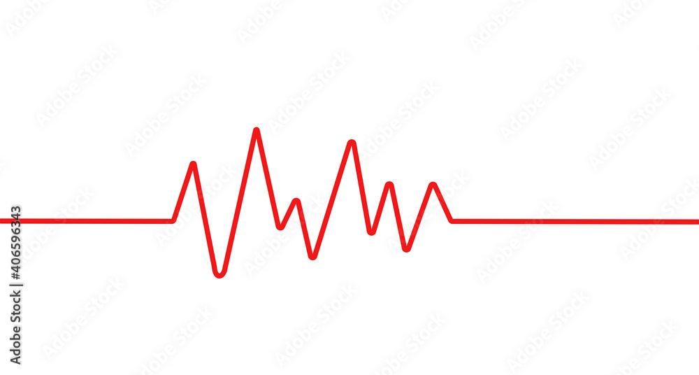 Red heartbeat line icon. Pulse Rate Monitor. Vector illustration.