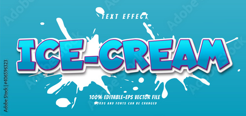 ice cream text effect design vector