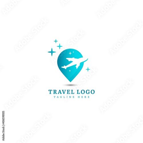 Travel logotype. Minimalist traveling logo concept, fit for adventure, vacation agency, tour business or traveling agent. Illustration vector logo.